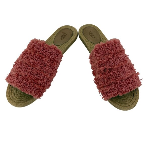 UGG Womens Edith Yarn Fringe Slide Sandals Pink Espadrille Slip On Size 10 - Picture 10 of 10